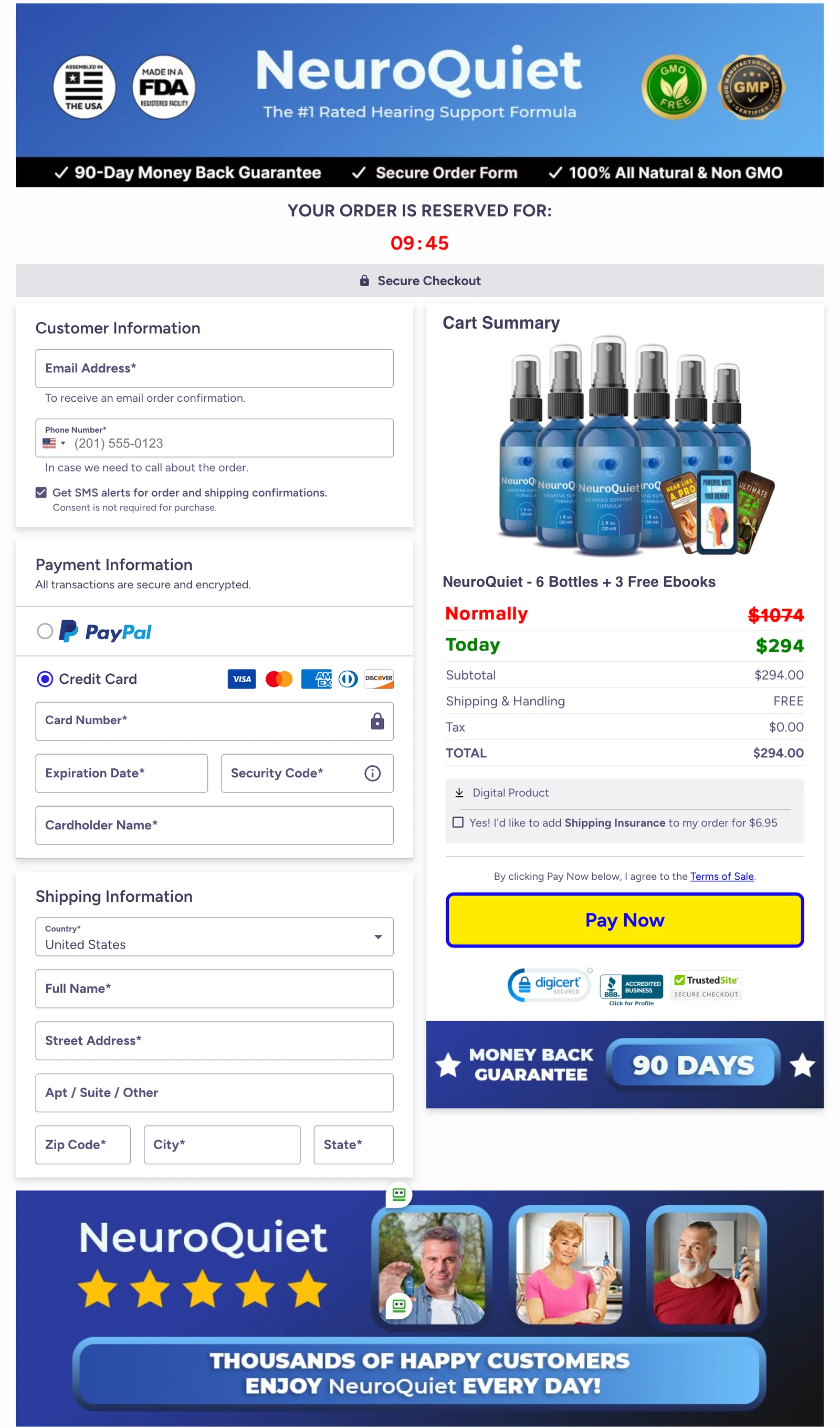 neuroquiet-checkout-page